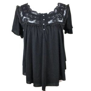 NWT Free People Black Blouse xs